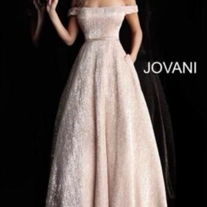 Jovani Pink Off-Shoulder Gown for Brides